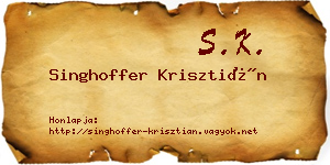 Singhoffer Krisztián névjegykártya