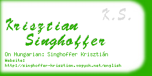 krisztian singhoffer business card